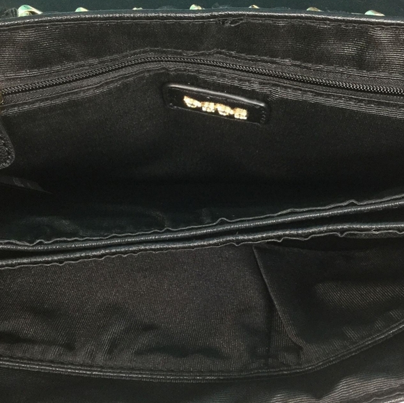 Bebe Black Crossbody Purse faux leather Gold Hardware Handbag - Picture 5 of 14